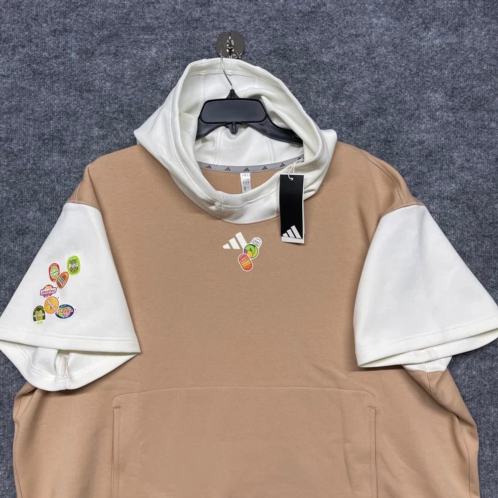 Adidas Hoodie Mens 3XL Brown Hispanic Heritage Short Sleeve Baseball Relaxed Fit